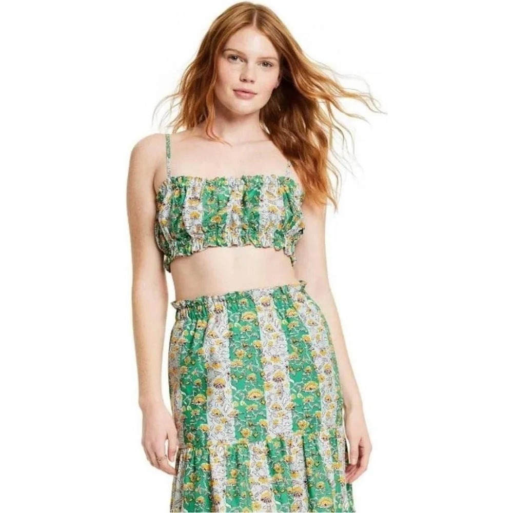 Rhode x Target Floral Tiered Maxi Skirt & Smocked Top Set Green Small
